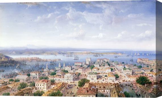 Carlo Bossoli View of Sebastopol Stretched Canvas Painting / Canvas Art