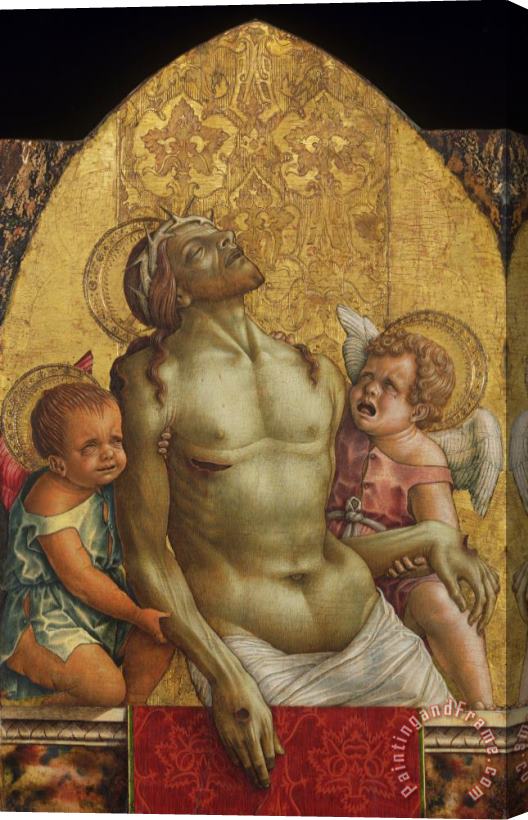 Carlo Crivelli Dead Christ Supported by Two Angels Stretched Canvas Painting / Canvas Art