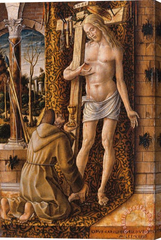 Carlo Crivelli Saint Francis Collecting The Blood of Christ Stretched Canvas Painting / Canvas Art