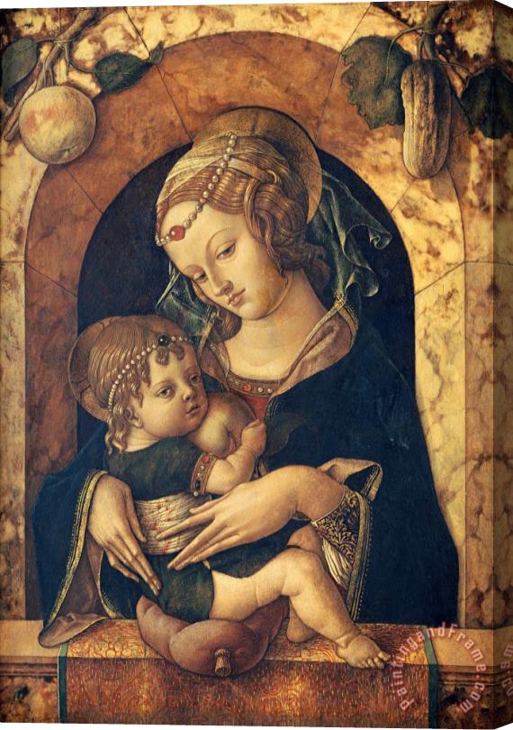 Carlo Crivelli The Madonna And Child at a Marble Parapet Stretched Canvas Painting / Canvas Art