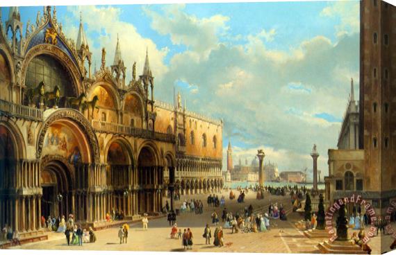 Carlo Grubacs St. Marks And The Doges Palace, Venice Stretched Canvas Painting / Canvas Art