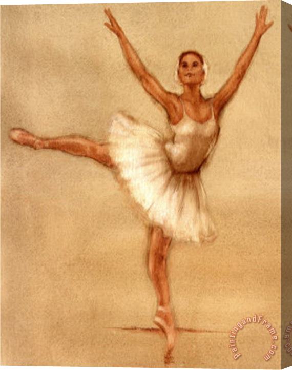 Caroline Gold Ballerina II Stretched Canvas Print / Canvas Art