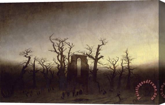 Caspar David Friedrich Abbey In An Oak Forest Stretched Canvas Print / Canvas Art