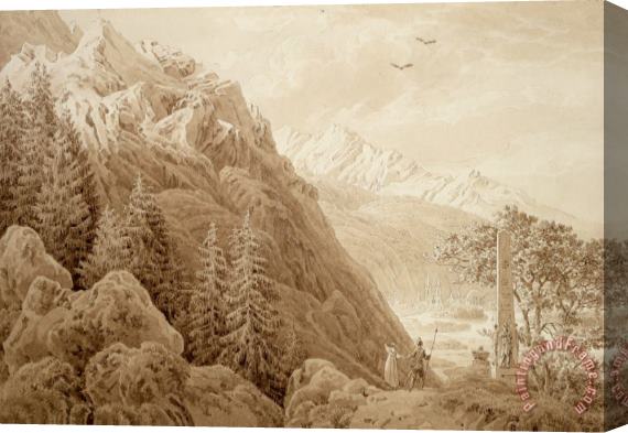 Caspar David Friedrich Autumn (ink on Pencil on Paper) Stretched Canvas Print / Canvas Art