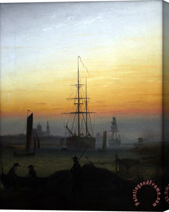 Caspar David Friedrich Greifswald Harbour Stretched Canvas Painting / Canvas Art
