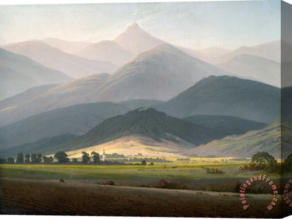 Caspar David Friedrich Landscape in The Riesengebirge Stretched Canvas Print / Canvas Art