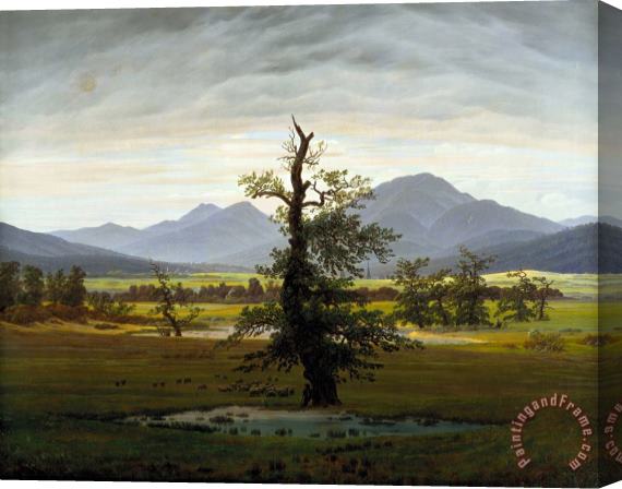 Caspar David Friedrich Landscape with Solitary Tree Stretched Canvas Print / Canvas Art