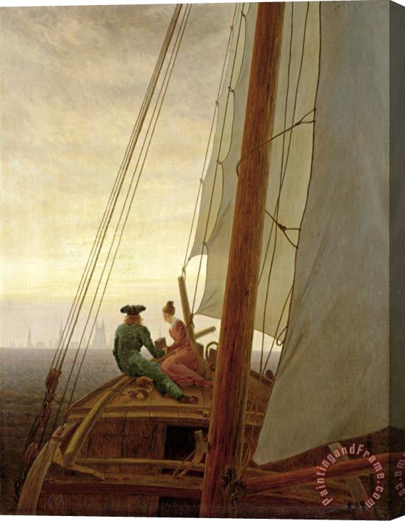 Caspar David Friedrich On Board a Sailing Ship Stretched Canvas Print / Canvas Art