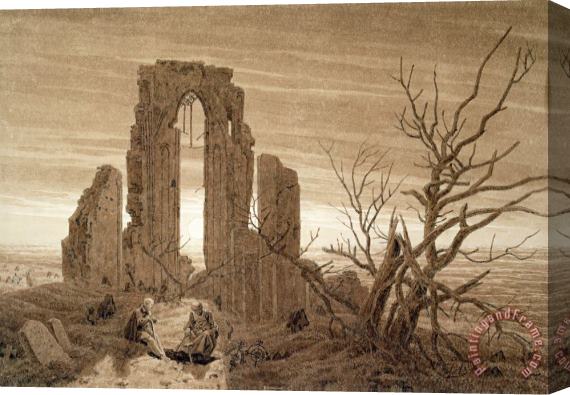 Caspar David Friedrich Winter (ink And Pencil on Paper) Stretched Canvas Painting / Canvas Art