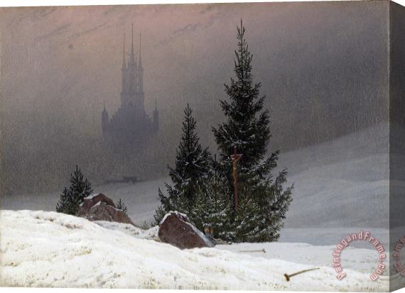Caspar David Friedrich Winter Landscape Stretched Canvas Painting / Canvas Art