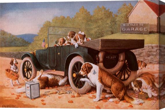 cassius marcellus coolidge Ten Miles to a Garage Stretched Canvas Print / Canvas Art