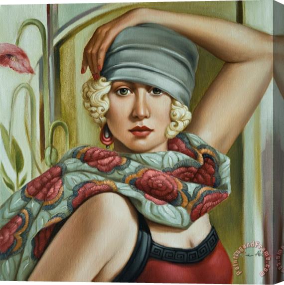 Catherine Abel Grey Cloche Stretched Canvas Print / Canvas Art
