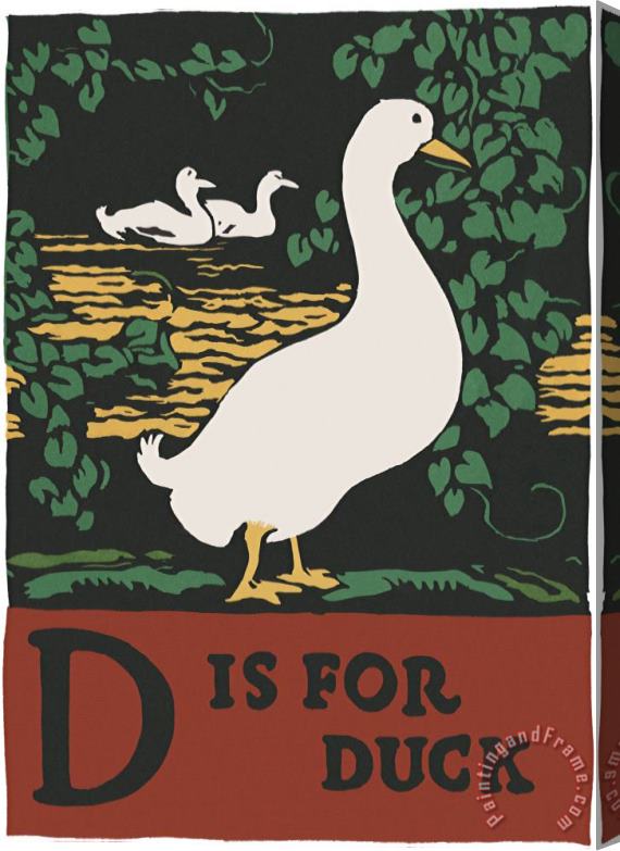 C.B. Falls Alphabet: D Is for Duck Stretched Canvas Painting / Canvas Art