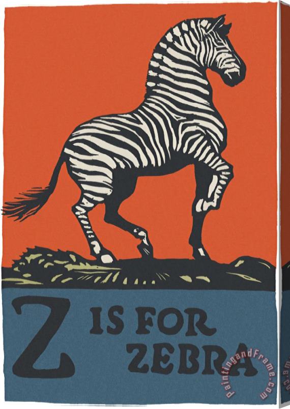 C.B. Falls Alphabet: Z Is for Zebra Stretched Canvas Painting / Canvas Art
