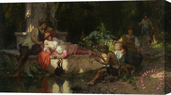 Cesare Auguste Detti A Summer Idyll Stretched Canvas Painting / Canvas Art