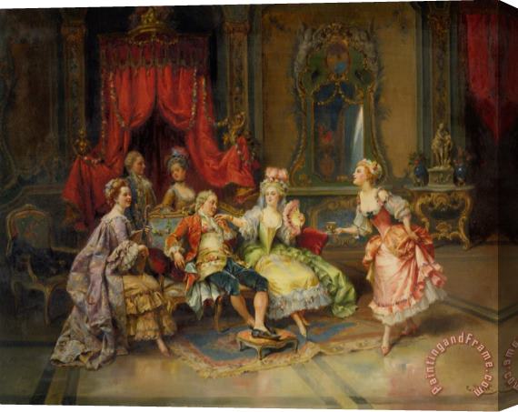Cesare Auguste Detti Louis Xv in The Throne Room Stretched Canvas Print / Canvas Art