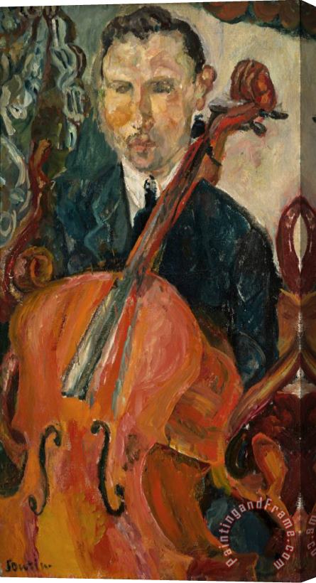Chaim Soutine The Cellist (portrait of M. Serevitsch) Stretched Canvas Painting / Canvas Art