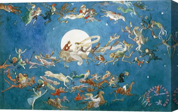 Charles Altamont Doyle A Dance Around The Moon Stretched Canvas Print / Canvas Art