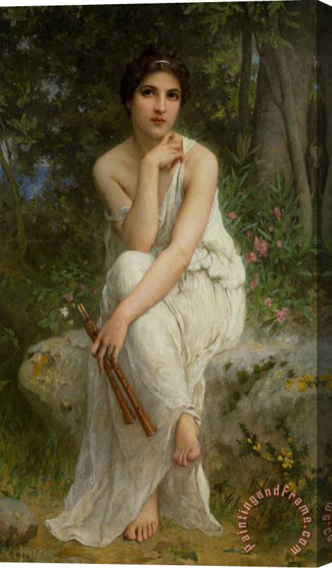 Charles Amable Lenoir The Flute Player Stretched Canvas Print / Canvas Art