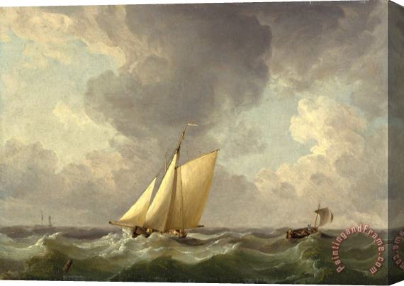 Charles Brooking A Cutter in a Strong Breeze Stretched Canvas Painting / Canvas Art