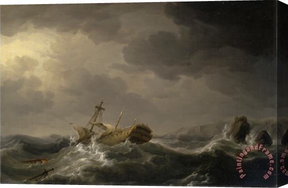 Charles Brooking Ship Wrecked on a Rocky Coast Stretched Canvas Painting / Canvas Art