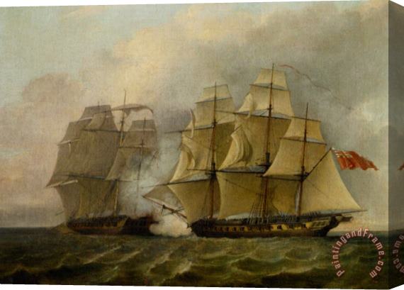 Charles Brooking The Battle Between Chesapeake And The Shannon Stretched Canvas Print / Canvas Art