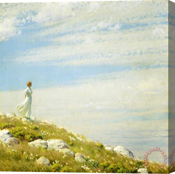 Charles Courtney Curran A Breezy Day Stretched Canvas Painting / Canvas Art
