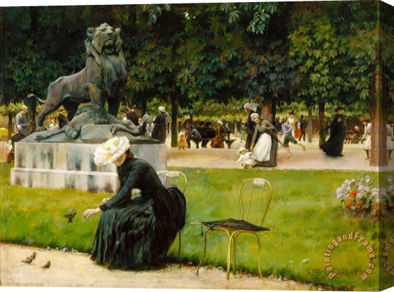 Charles Courtney Curran In The Luxembourg Garden Stretched Canvas Painting / Canvas Art