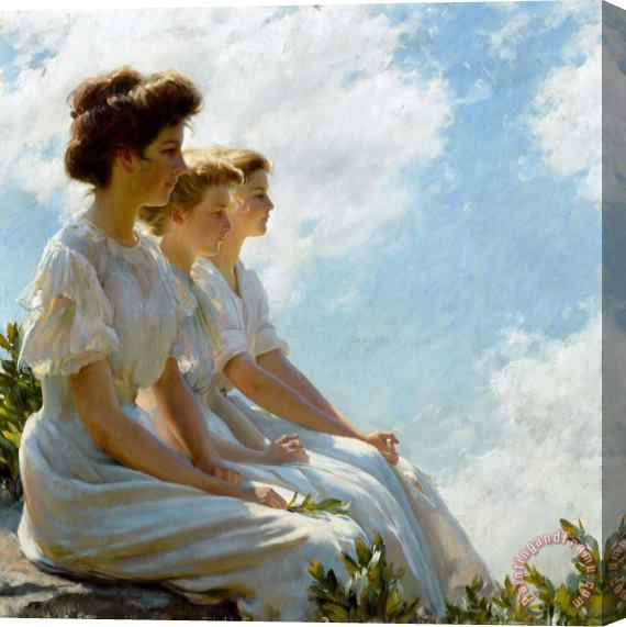 Charles Courtney Curran On The Heights Stretched Canvas Print / Canvas Art