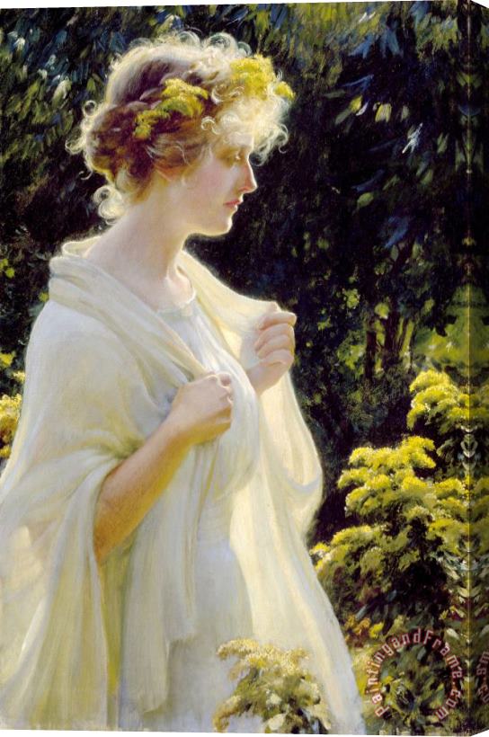 Charles Courtney Curran The Golden Profile Stretched Canvas Print / Canvas Art