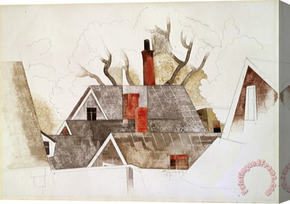 Charles Demuth Red Chimneys Stretched Canvas Painting / Canvas Art