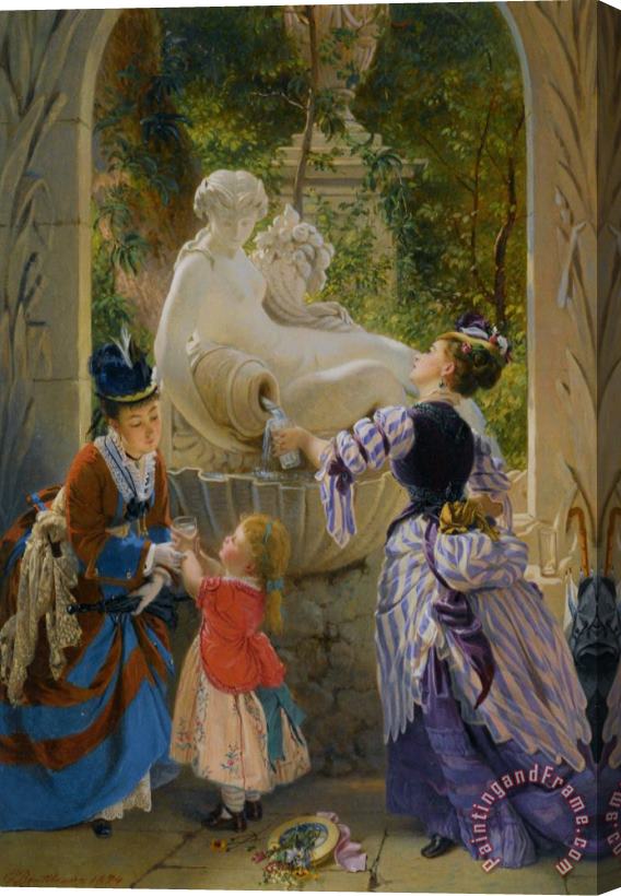 Charles Edouard Boutibonne A La Fontaine Stretched Canvas Painting / Canvas Art