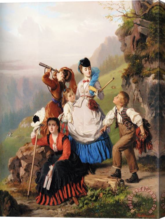Charles Edouard Boutibonne The Young Mountaineers Stretched Canvas Print / Canvas Art