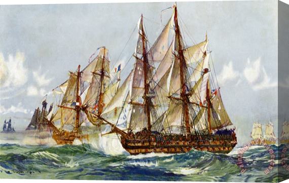 Charles Edward Dixon Taking On The Duguay Trouin After Trafalgar Stretched Canvas Print / Canvas Art