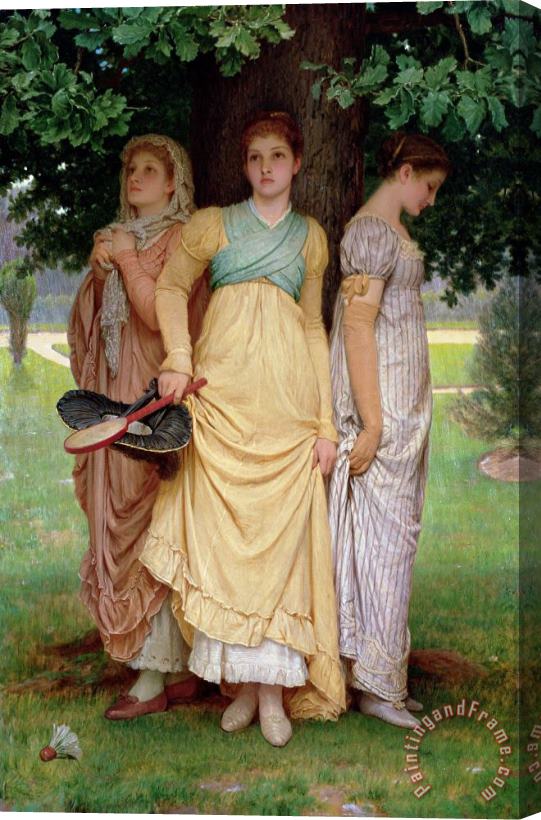 Charles Edward Perugini A Summer Shower Stretched Canvas Print / Canvas Art