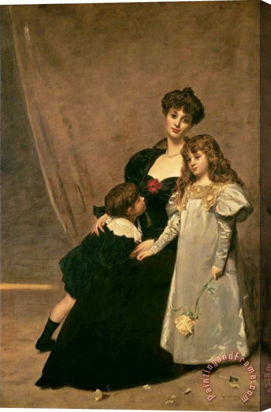 Charles Emile Auguste Carolus Duran Mother And Children (madame Feydeau And Her Children) Stretched Canvas Painting / Canvas Art