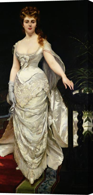 Charles Emile Auguste Carolus Duran Portrait of Mademoiselle X Stretched Canvas Print / Canvas Art