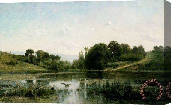 Charles Francois Daubigny The pond at Gylieu Stretched Canvas Painting / Canvas Art