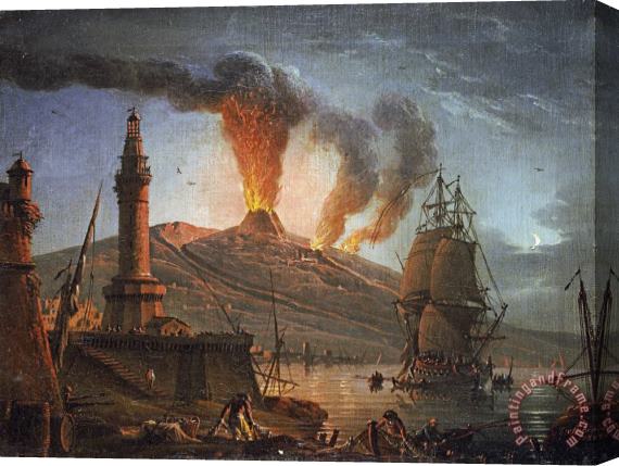 Charles Francois Lacroix Eruption of Vesuvius at Night Stretched Canvas Print / Canvas Art