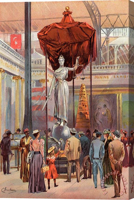 Charles Graham The Silver Statue, Montana Exhibit, From The World's Fair in Water Colors Stretched Canvas Painting / Canvas Art