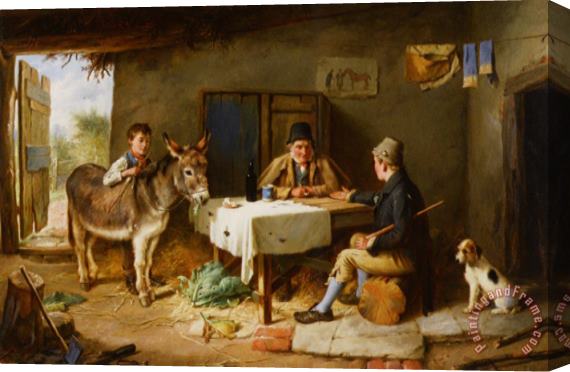 Charles Hunt The Sale of a Donkey Stretched Canvas Painting / Canvas Art