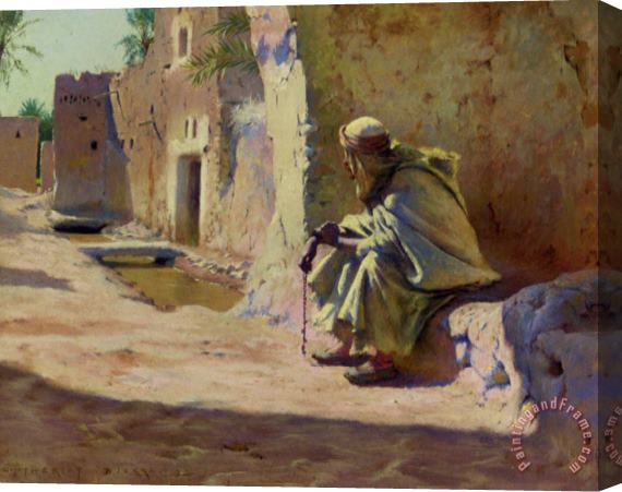 Charles James Theriat In The Shade, Biskra Stretched Canvas Print / Canvas Art