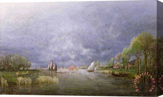 Charles Leroux Banks of the Loire in Spring Stretched Canvas Print / Canvas Art