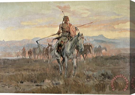 Charles Marion Russell Stolen Horses Stretched Canvas Painting / Canvas Art