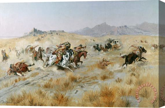Charles Marion Russell The Attack Stretched Canvas Painting / Canvas Art