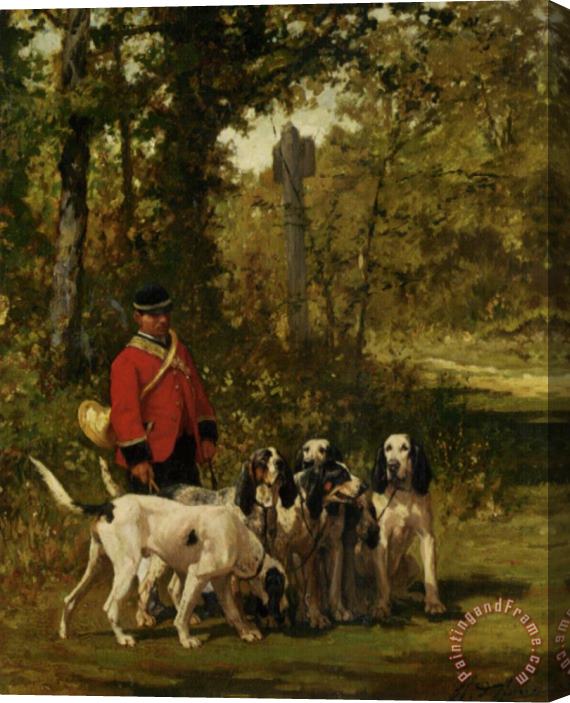 Charles Olivier De Penne A Huntmaster on a Forest Trail Stretched Canvas Print / Canvas Art