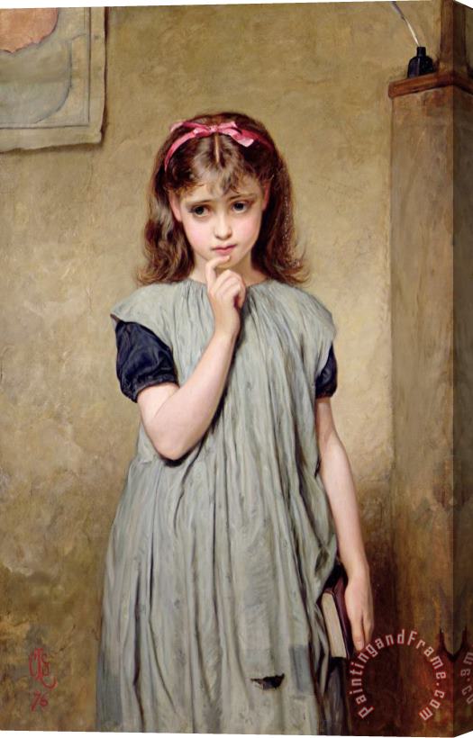 Charles Sillem Lidderdale A Young Girl in the Classroom Stretched Canvas Painting / Canvas Art