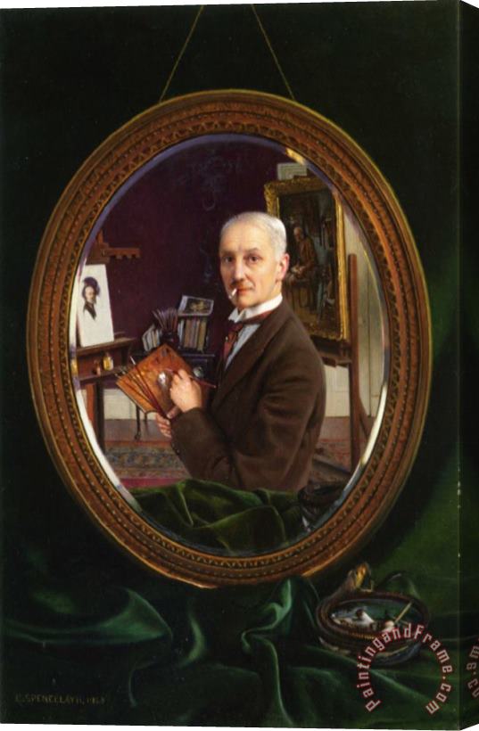 Charles Spencelayh My Reflection Stretched Canvas Print / Canvas Art