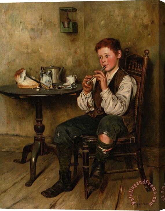 Charles Spencelayh The Penny Whistle Stretched Canvas Painting / Canvas Art