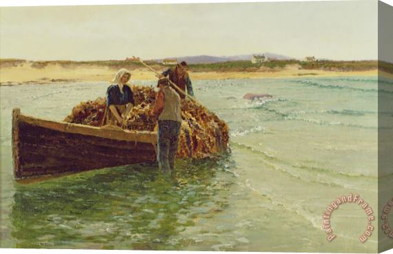 Charles William Bartlett Unloading Kelp Weed Stretched Canvas Painting / Canvas Art